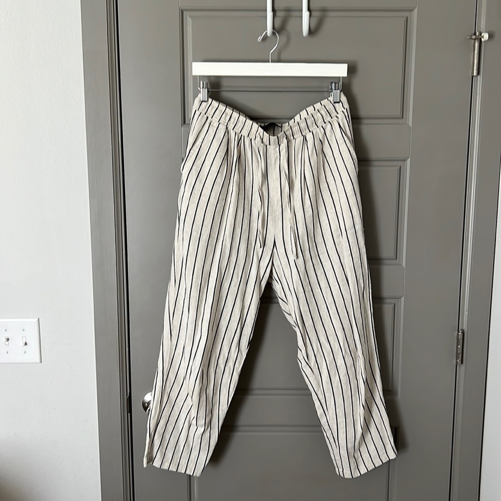 asos linen stripe pant